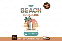 Beach palm tree surfboard sunset ocean image Product Image 1