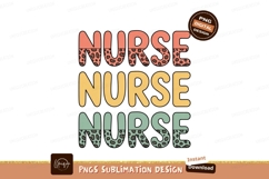Retro Nurse Leopard Print Typography image Product Image 1