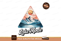 Mountain lake sunset birds flying image Product Image 1