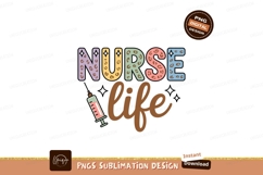 Colorful nurse life text with syringe image Product Image 1