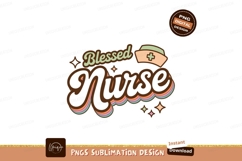 Blessed Nurse Retro Style typography Product Image 1