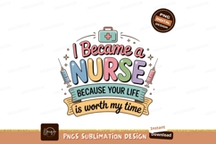 Nurse life quote with medical symbols syringe stethoscope Product Image 1