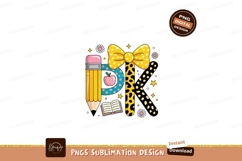 Pencil Apple Bow Book Letters image Product Image 1