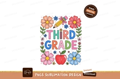 Third Grade Floral Pencil Apple image Product Image 1