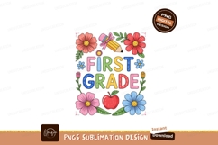 First Grade Flowers Pencil Apple school education Product Image 1