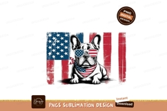 French Bulldog Patriotic Sunglasses Bandana american Product Image 1