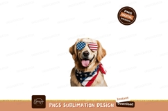 Patriotic Golden Retriever Wearing Sunglasses and Bandana Product Image 1
