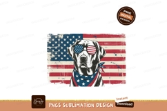 Patriotic dog wearing sunglasses and bandana labrador Product Image 1