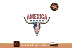 American bull skull flag stars horns Product Image 1