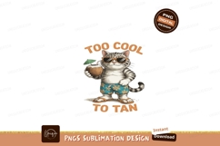 Cool cat with coconut drink and sunglasses beach Product Image 1