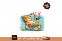 Grumpy cat relaxing waiting for autumn orange striped Product Image 1