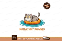 Chubby cat floating on inflatable ring feline animal Product Image 1