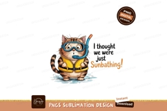 Surprised cat wearing snorkel and life vest goggles Product Image 1