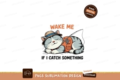 Sleeping fishing cat with hat vest Product Image 1