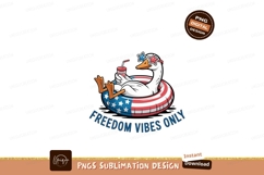 Patriotic goose relaxing with drink sunglasses stars Product Image 1
