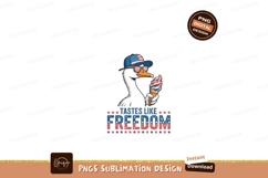 Goose wearing american hat eating ice cream image Product Image 1