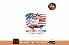 Duck skateboarding with hotdog and American flag image Product Image 1