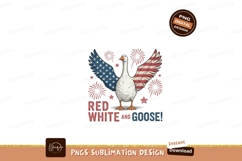 Patriotic Goose With American Flag Wings And Fireworks Product Image 1