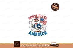 Patriotic goose with american flag and fireworks bird Product Image 1