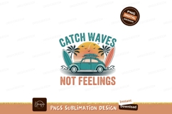Vintage car surfboards palm trees sunset image Product Image 1
