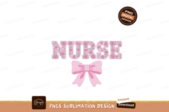 Floral nurse text with pink bow image Product Image 1