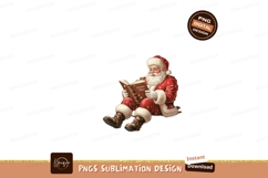 Jolly Santa Claus reading book christmas Product Image 1