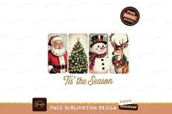 Santa snowman reindeer decorated tree festive greeting Product Image 1