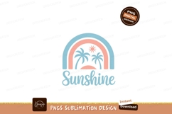 Pastel rainbow palm trees and sun image Product Image 1