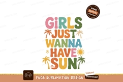 Girls Just Wanna Have Sun Retro Beach Vibes image Product Image 1