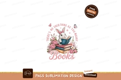 Bunny reading books with flowers and butterflies rabbit Product Image 1