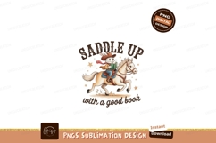Rabbit riding horse reading book image Product Image 1