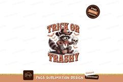 Raccoon cowboy holding skull with bats and text halloween Product Image 1