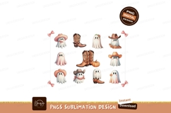 Cute cowboy ghosts and boots pumpkin Product Image 1