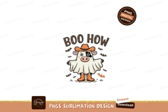Cow ghost wearing cowboy hat and boots halloween Product Image 1
