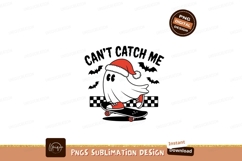 Ghost riding skateboard wearing Santa hat christmas Product Image 1