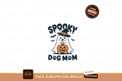 Cute ghost holding pumpkin wearing witch hat halloween Product Image 1