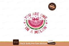 Watermelon Slice With Bow And Hearts pink green Product Image 1