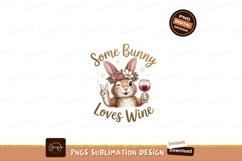 Bunny Winking Holding Wine Glass Peace Sign image Product Image 1