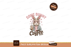 Bunny With Coffee And Glasses pink beverage Product Image 1