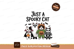 Four cats in Halloween costumes pumpkin ghost Product Image 1