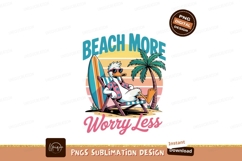 Relaxing duck on beach with surfboard and palm tree Product Image 1