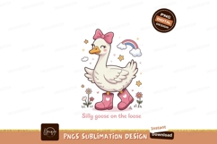 Cute goose wearing pink boots and bow bird animal Product Image 1