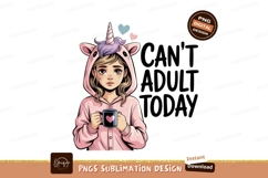 Girl unicorn pajamas holding mug heart Product Image 1