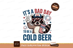 Raccoon holding American beer can with sunglasses image Product Image 1