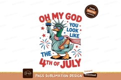 Patriotic duck statue holding hot dog liberty american Product Image 1