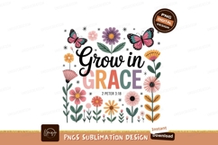 Floral butterflies grow in grace scripture Product Image 1