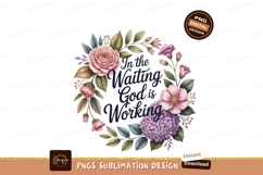 Floral wreath with inspirational text pink purple Product Image 1