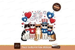 Patriotic cats wearing heart sunglasses balloons Product Image 1