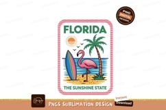Florida Flamingo Surfboard Palm Tree Sun Beach image Product Image 1