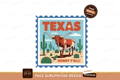 Texas Longhorn Cactus Desert Scene cattle Product Image 1